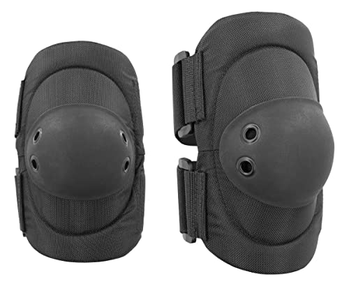 Damascus Gear: DEPB Imperial Hard Shell Cap Elbow Pads - Non-Slip Caps, Shock Absorbing (One Size, Black)