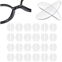 24 Pairs Silicone Glasses Nose Pads, 1mm Ultra-Thin Anti-Slip Adhesive Eyeglass Nose Grips, Clear Replacement Nose Cushions Protectors to Stop Glasses Slipping Down for Plastic Frames & Sunglasses