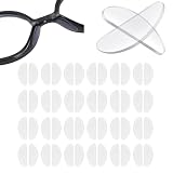 24 Pairs Silicone Glasses Nose Pads, 1mm Ultra-Thin Anti-Slip Adhesive Eyeglass Nose Grips, Clear Replacement Nose Cushions Protectors to Stop Glasses Slipping Down for Plastic Frames & Sunglasses