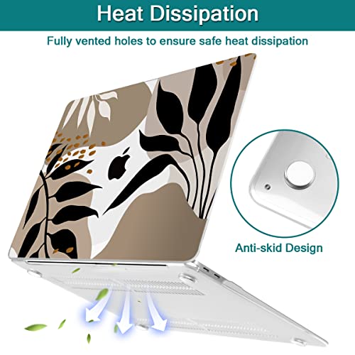 Teryeefi Compatible With Macbook Pro 13 Inch Case 2020 2021 2022 2016-2019 Model M1 & M2 A2338 A2251 A2289, Hard Shell Case & Keyboard Cover For Macbook Pro 13 With Touch Touch Bar, Tropical Leaf #TOP5