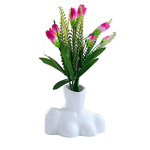 YUEMA Weibliche Büste Körperkunst Vase, Keramik Skulptur Vasen, menschliche Körper Kunst Vase für Dekorationen im Wohnzimmer, Schlafzimmer, Büro, Malzimmer oder Hochzeit, Party Cover