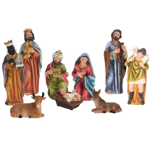 Carousel Home and Gifts Traditional Nativity Set With 9 Detailed Figurines