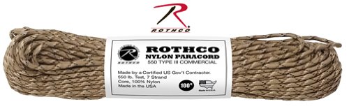 Rothco Nylon Paracord 550Lb 100 Ft/Desert Camo #TOP8