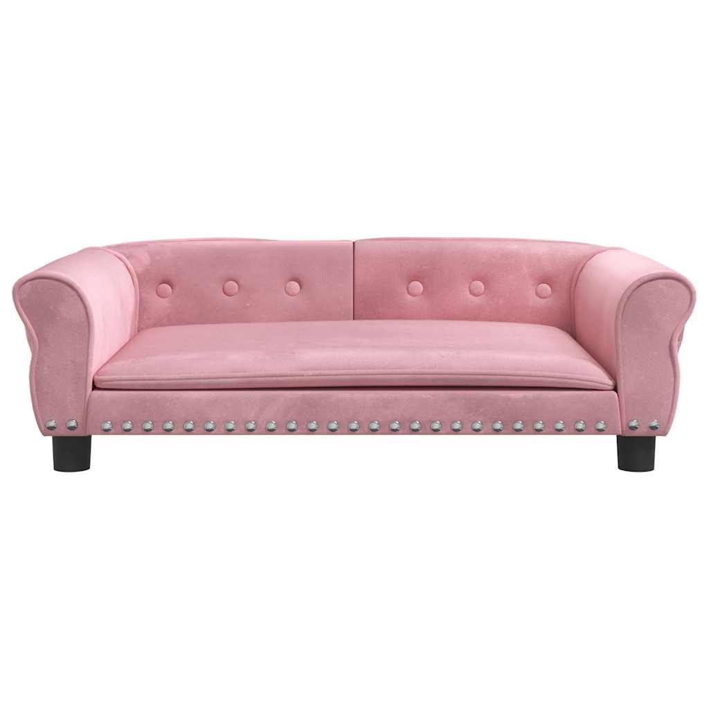 vidaXL Cama para Perros de Terciopelo Rosa 95x55x30 cm, sofá para Perros, Cama para Cachorros, Asiento para Perros, sofá para Mascota