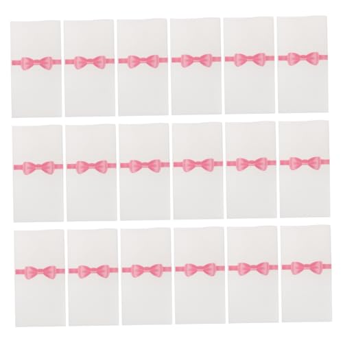 TOPBATHY 50pcs Deep Pink Bow Print Pocket Napkins Cutlery Pockets 40x40cm Disposable Tableware Packing Napkins for Hotel Restaurant Party and Family Gatherings