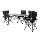 Tifemap Mesa Camping Plegable con 4 Sillas, Patio (95 x 55 x 50 cm)