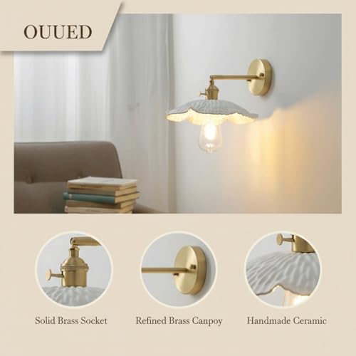 Lámpara de pared vintage con iluminación ajustable para sala o dormitorio 4