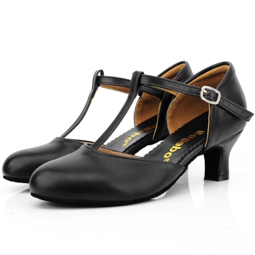T-Strap Character Shoe for Women Salsa Latin Dance Heels Dress Pumps3