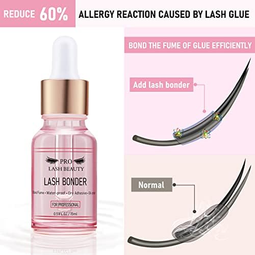 Lash Bonder for Eyelash Extensions Super Bonder Glue Accelerator Lash Extension Sealant Longer Retention Waterproof Oil-Proof Special Dropper Design for Dose Control 15ml