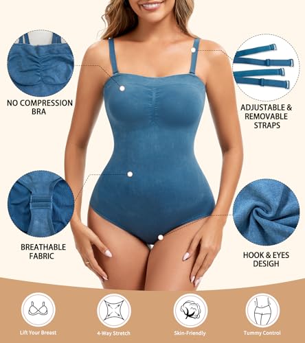 Image of Strapless Shapewear for Women Tummy Control Triangle Bodysuit Body Shaper