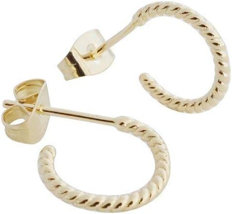 HONEYCAT Pequeños aretes de aro de cuerda trenzada en oro, oro rosa o plata Joyería minimalista y delicada