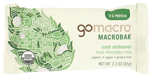 GOMACRO Organic Mint Chocolate Chip Bar Single, 2.3 OZ