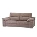 SHIITO - Sofá Cama de 3 Plazas - 212 x 100 x 102 cm - Modelo Pissa - con Cómodo Sistema de Apertura Italiana - Modelo Clásico y Desenfundable - Marrón