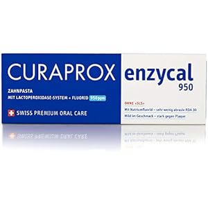 Curaprox Tandpasta Enzycal 950, met 950 ppm fluoride, zonder SLS, extra zacht voor het tandvlees, 75 ml