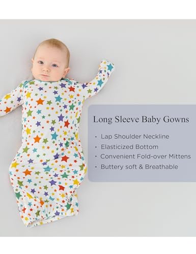 Bamboo Viscose 2-Pack Baby Gowns for Boys and Girls Long Sleeve Infant and Newborn Sleepers2