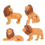 ROMISBABA 4piezas Estatuas De León Realistas Varias Poses Decoración De León para Jardines y