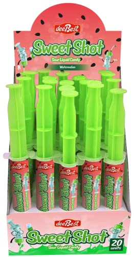 Sweet Shot Sour Candy Watermelon Flavor Squeeze Gel .70 Ounce Each By Dee Best Watermelon 20 Count #TOP2