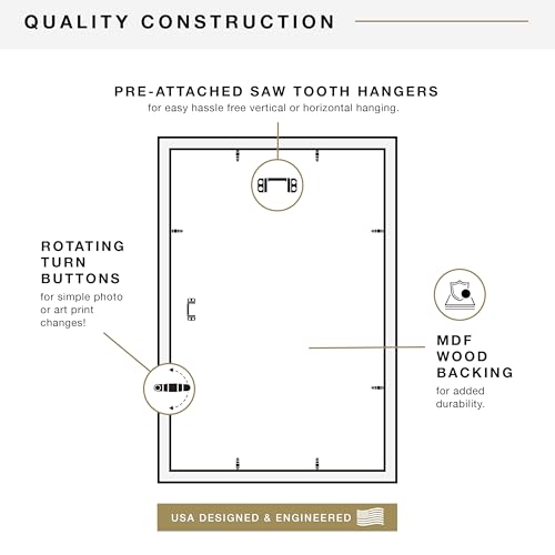 MCS Studio Gallery 16x24 Poster Frame Gray Woodgrain, Vertical & Horizontal Wall Hanging Large Picture Frame for Photos, Posters & Art Prints (1-Pack)