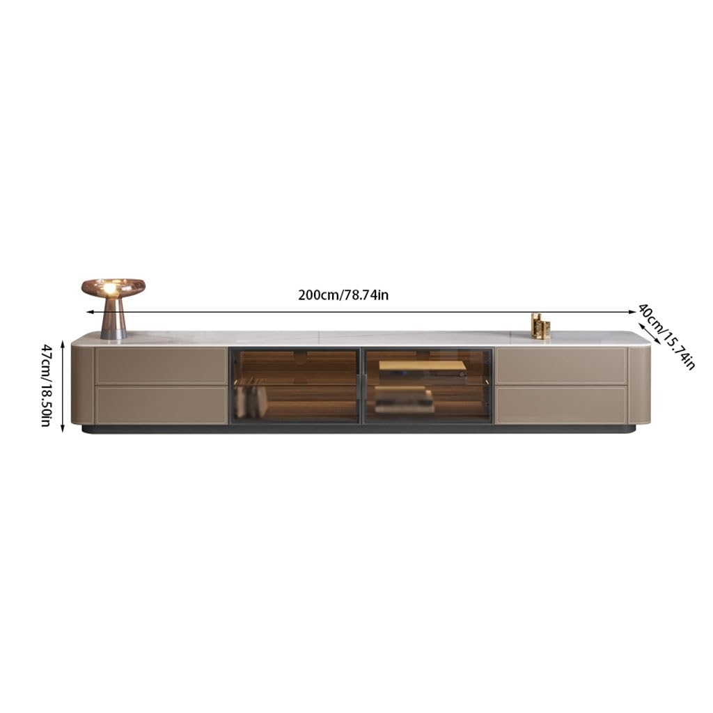 Moderno y minimalista pizarra TV nd – Centro de entretenimiento y armario bajo de cuero para sala de estar – Sk Movie Sto Solut para televisores