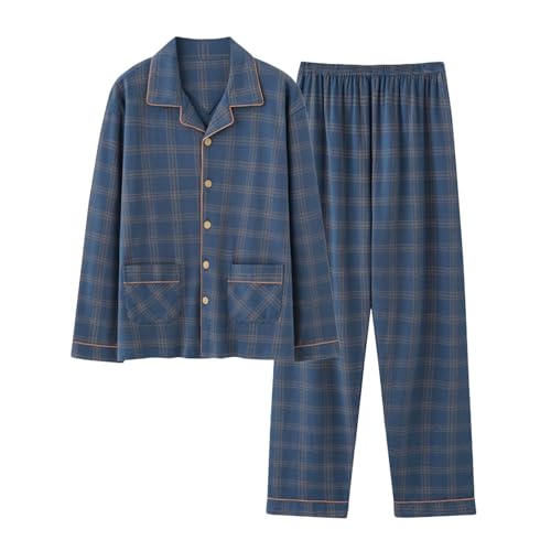 Pyjama léger à manches longues finitions soignées style carreaux chic