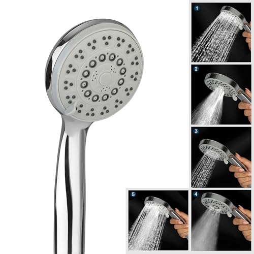 Image of Orvos Hand shower multi-function 5 Modes, 4x4 inches, RainMist, Chrome plated with high grade Korean ABS material from LG, Head only, for high end luxury bathrooms