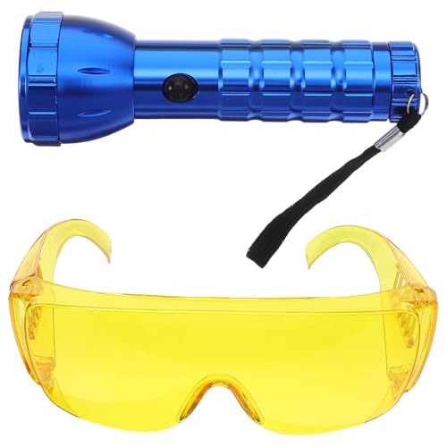 Healeved Detector de Fugas de Aire Acondicionado UV para Coche Linterna Fluorescente Pequeña Kit de Detección de Fugas para Sistemas Automotrices Herramienta Portátil