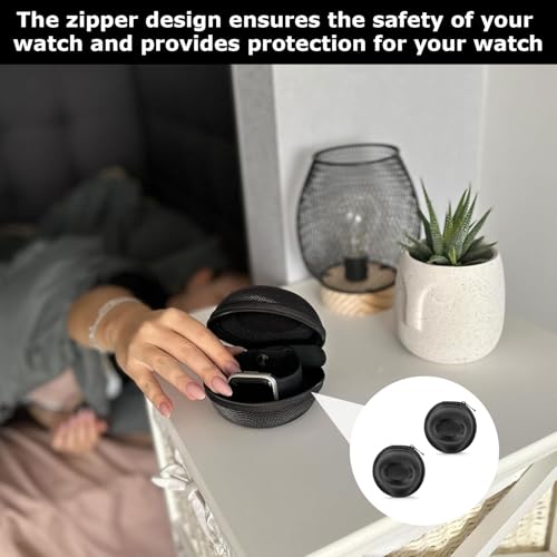 AONAYO 2 Stücke Watch Case,Uhrenbox,UhrenReiseetui, Uhrentasche,UhrenAufbewahrungsbox, Uhrenbox Mit Reißverschluss,Für Alle UhrenUnd Smartwatches Halsketten-Ohrhörer Wasserdicht Und Sturzsicher