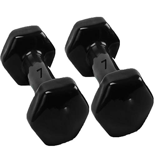 Par Halter Sextavado Emborrachado 7kg Bravus Sport