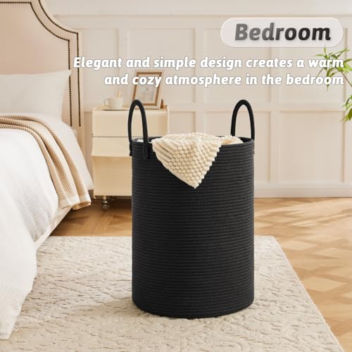 Image of Artfeel Laundry Basket,Woven Cotton Rope Laundry Hamper,40L for Decorative Storage of Dirty Clothes,Toys and Blankets in Bathroom,Baby Room and Living Room