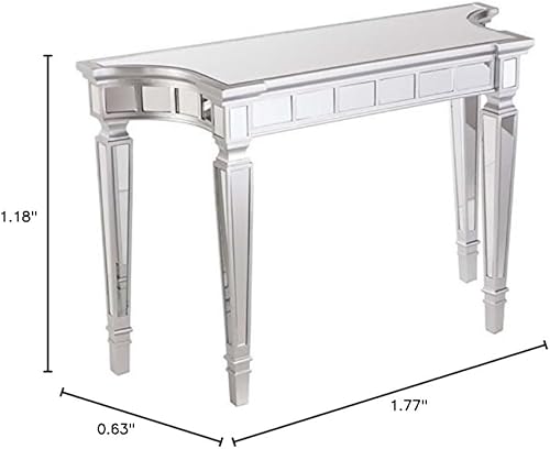 Miniatura 16 de SEI Furniture Glenview Glam - Mesa auxiliar cuadrada con espejo, color plateado mate