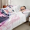 Erosebridal Kawaii Japanese Girl Sheets Cartoon Anime Bedding Set Full for Kids Boys Girls 3D Japanese Style Bed Sheets Set Sailor Suit Uniform Girl Design Fitted Sheet + Top Sheet + 2 Pillowcases - Image 4
