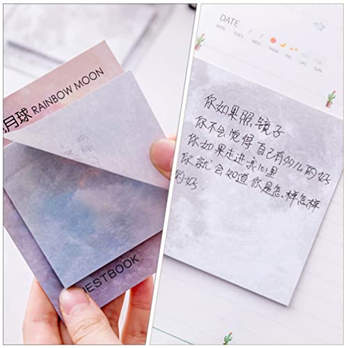 Yardwe 12Pcs Planeta Bonito Diversão Quadrado Moon Terra Auto- Adesivo Tearable Papel Pegajoso Progr