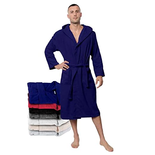 Twinzen Bademantel | Herren DarkBlau | 100% Baumwolle OEKO-TEX