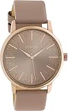 Oozoo Damenuhr mit Lederband 40 MM Rosegoldfarben/Pinkgrau/Glitzer C10716