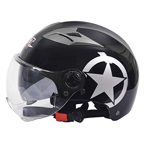 Preisvergleich Produktbild NJ Helm- Elektrische Motorradsturzhelmfrau Sommer-Doppelobjektivbatterieauto-Vis... und Frauensonnenschutzsturzhelm (Farbe : B, größe : One size)
