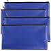 Tongnian Bank Bag Money Pouch Leatherette Security Deposit Bags Utility Zipper Bags for Cash Money,Check Wallet,Cosmetics,Tools, 11x6 inch 4 Pack (Blue)
