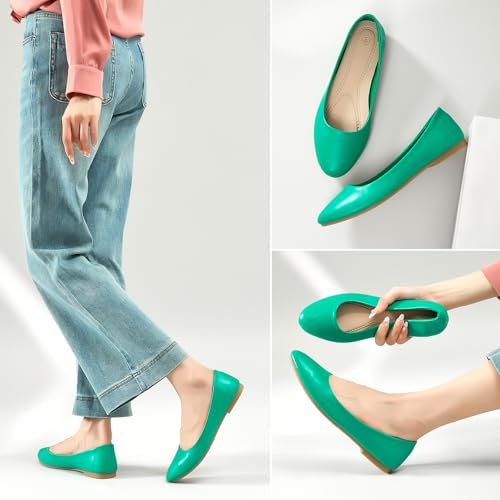 Image of Hash Bubbie Women's Flats Shoes Ballet Flats Dress Shoes Comfortable PU Leather Slip on Shoes for Women