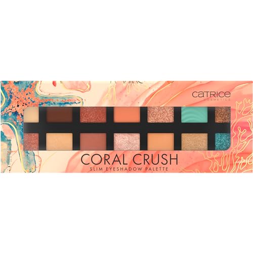 Catrice Coral Crush Slim Eyeshadow Palette, Lidschatten, Nr. 030, Mehrfarbig, 14 Farben, langanhaltend, vegan, ohne Mikroplastikpartikel, Nanopartikel frei, ohne Parfüm, 1er Pack (10.6g)