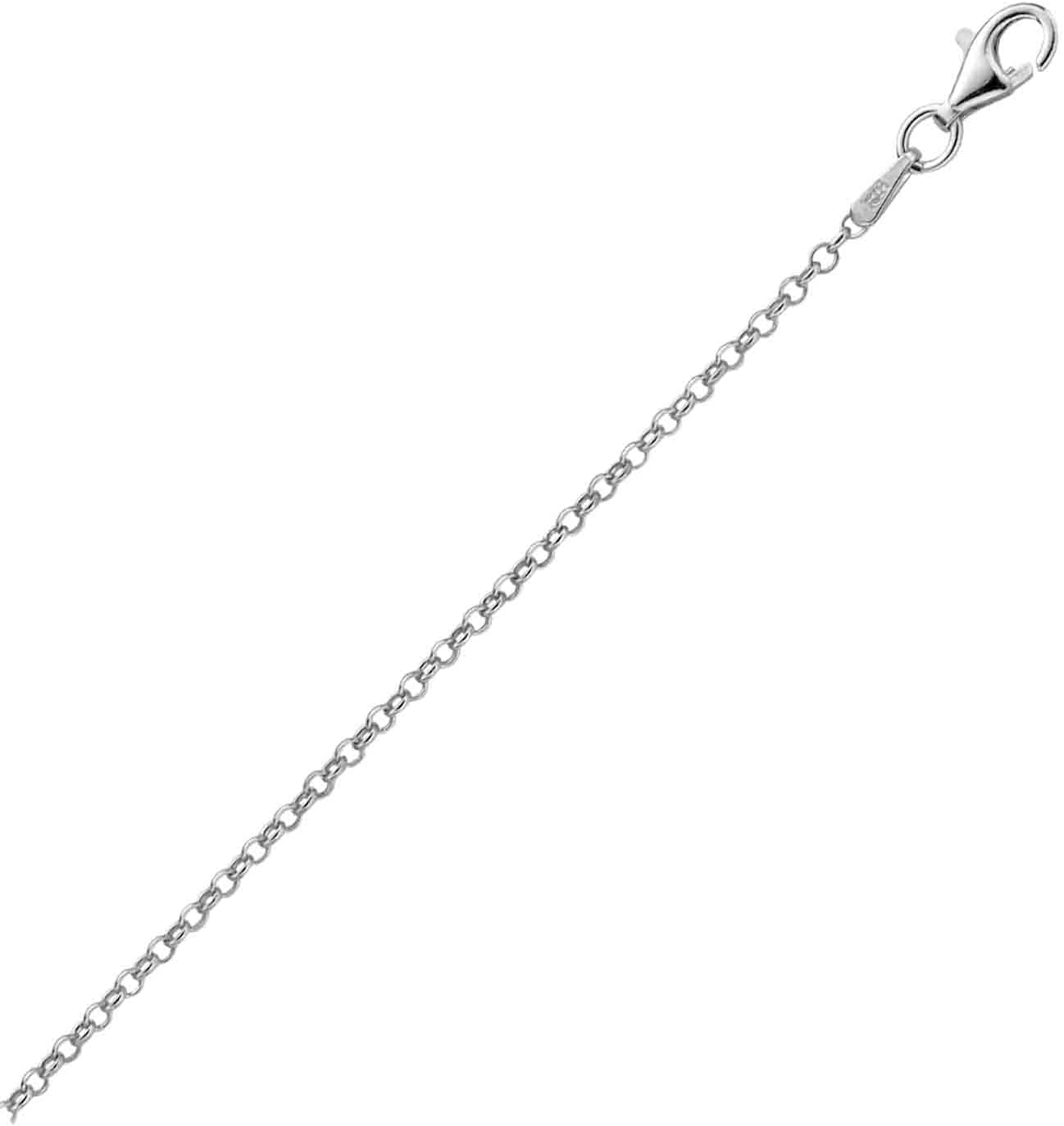 Ritastephens Sterling Silver Rolo Link Chain Anklet Bracelet or Necklace – Sturdy Foot Chain Jewelry, Hypoallergenic, Nickel Free, Stamped 925, Polished Finish, Gift Box Included