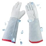 CryoKing -482℉/-250℃ Cryogenic Gloves, LN2 Dewars Liquid Nitrogen Freezer Dry Ice Cryo Antifreeze Gloves for Liquid Nitrogen (1 Pair, 14 inch)