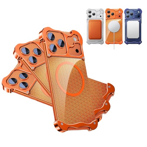 Coque alliage aluminium iPhone 17 Air orange protection dos PC mat mince MagSafe