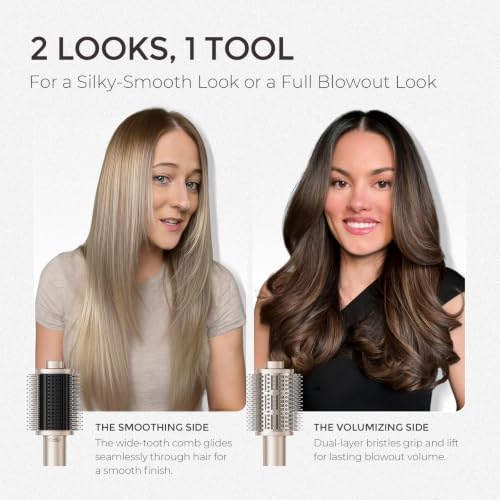TYMO 4.0 Hair Blow Dryer Brush - Lightweight 3X Faster Drying 5-in-1 Ionic Blowout Hair Dryer Brush Adds Shine, Volume & Fullness for Smooth, Anti-Frizz Straight, Curl & Blowout Styles, Gold - Image 4