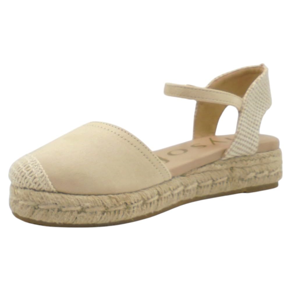 mysoft - 25M140 Alpargatas de Mujer con Planta de Gel Acolchada - Sandalias de Cuña Baja Elegantes y Muy Cómodas, Ideales para Caminar, Diseño Versátil con Cierre de Hebilla para: Mujer