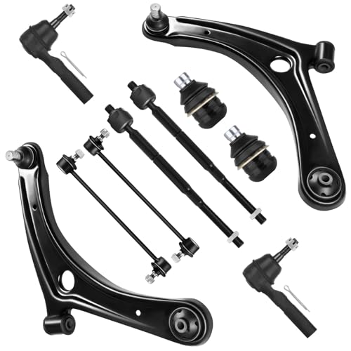 ASAPE 10 Pcs Suspension Kit - Fit 2007-2014 for Jeep Patriot 2007-2012 for Dodge Caliber, Include - Front Lower Control Arm Inner Outer Tie Rod End Sway Bar Link Lower Ball Joint OE# ES800408 K80258