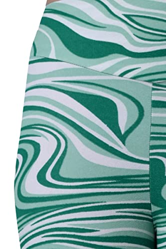 Image of POPWINGS Casual Marble Print Bell Bottom Trousers for Women || Flare Fit Women Trousers for Summer || Stylish Western Regular Fit Casual Bell Bottom Trousers for Women