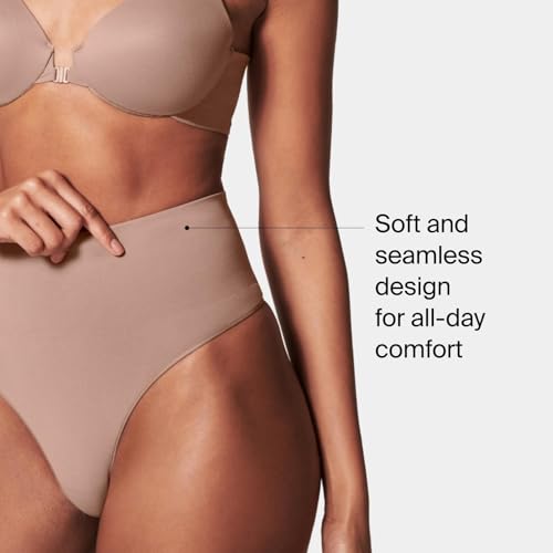 Image of SPANX SPANXshape ExtraOrdinary Thong - Sculpting with Compression - Women's Shapewear Underwear - Recycled Nylon Fabric Blend