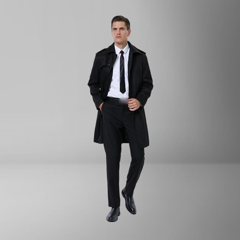 Gabardina británica slim fit cruzada de hombre para otoño invierno 2