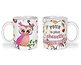 Mug, tasse à café, pour la plus chouette des directrices, rose et blanc, cadeau, plaisir d'offrir