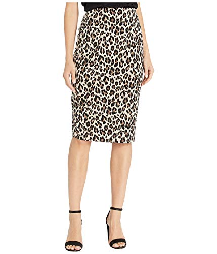 Vince Camuto Elegant Leopard Midi Tube Skirt Rich Black LG