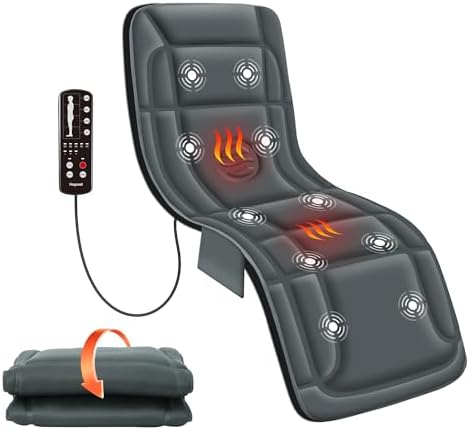 Heycool Tapete de massagem de corpo inteiro com calor, almofada d...